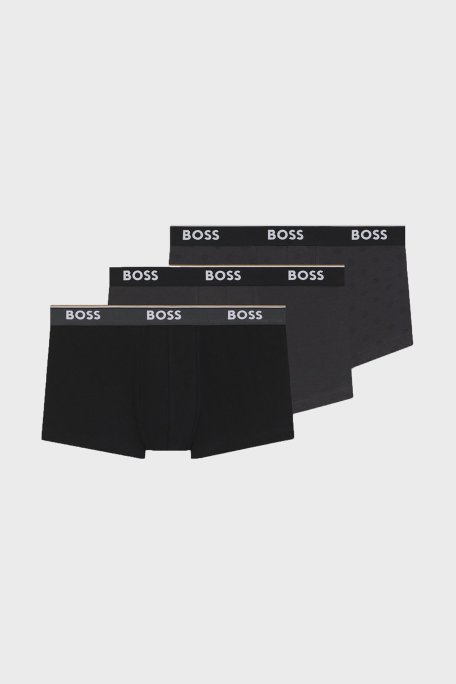 Boss Logolu Streç Pamuklu 3 Pack Erkek Boxer 50531701 960 SİYAH - Boss