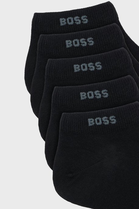 Boss Logolu Streç Pamuklu 5 Pack Erkek Çorap 50493197 001 SİYAH - Boss (1)