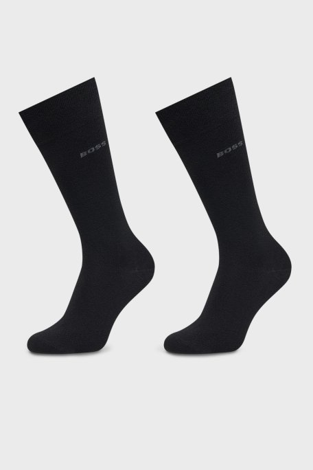 Boss Logolu Streç Uzun 2 Pack Erkek Çorap 50538200 001 SİYAH - Boss (1)
