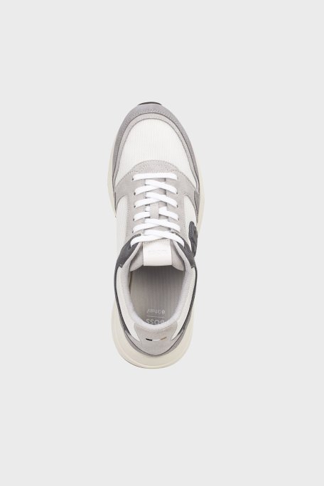 Boss Logolu Süet Detaylı Sneaker Erkek Ayakkabı 50554612 061 BEYAZ-GRİ - Boss (1)