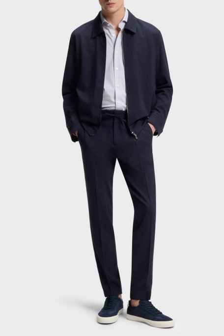 Boss Logolu Süet Sneaker Erkek Ayakkabı 50563847 401 LACİVERT - Boss (1)