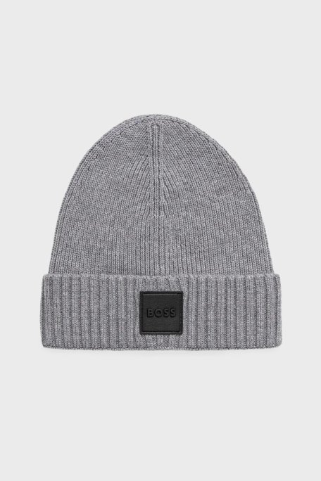 Boss Logolu Yünlü Erkek Bere 50522426 041 GRİ - Boss