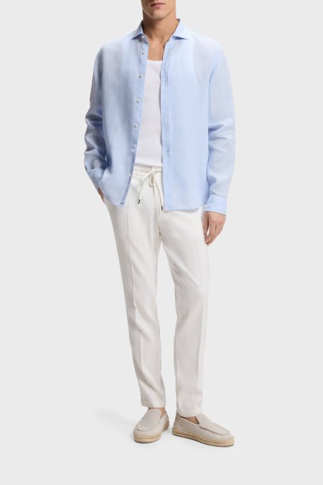 Boss Modern Kesimli Keten Karışımlı Erkek Pantolon 50557859 100 BEYAZ - Boss (1)