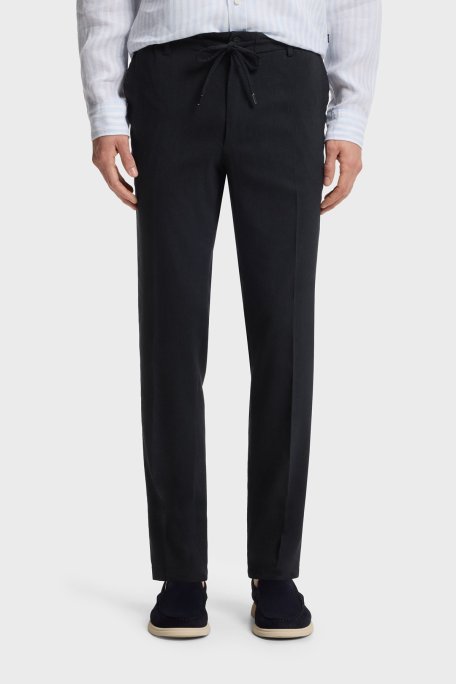 Boss Modern Kesimli Keten Karışımlı Erkek Pantolon 50557859 405 LACİVERT - Boss