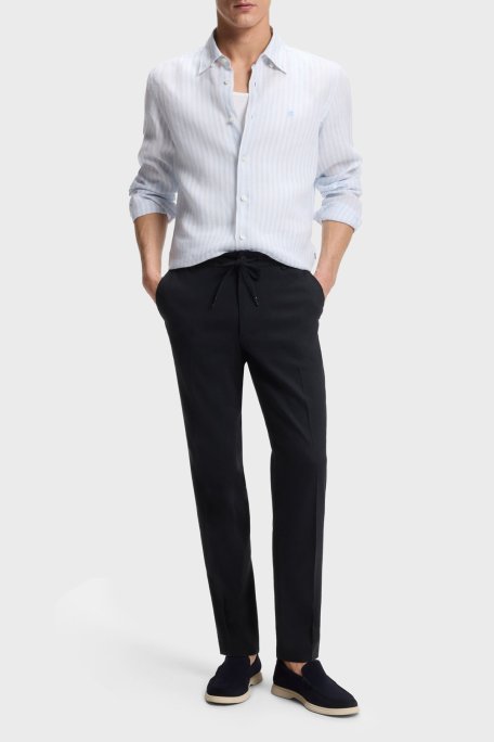 Boss Modern Kesimli Keten Karışımlı Erkek Pantolon 50557859 405 LACİVERT - Boss (1)