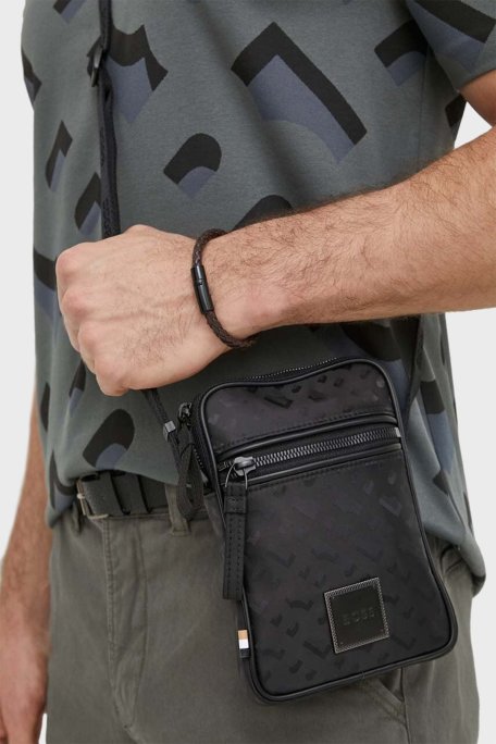 Boss Monogram Logo Baskılı Ayarlanabilir Askılı Erkek Çanta 50512079 001 SİYAH - Boss (1)