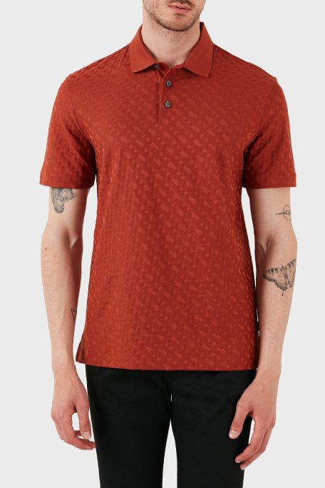 Boss Monogram Logo Baskılı Regular Fit Düğmeli Erkek Polo Yaka T Shirt 50537132 806 KİREMİT - Boss