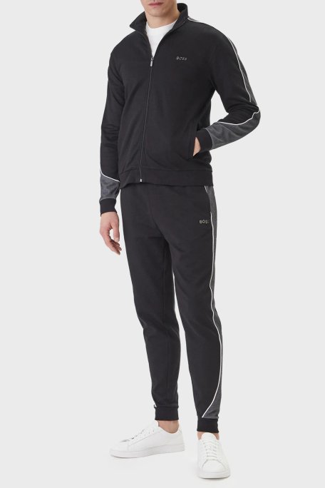 Boss Pamuk Karışımlı Kontrast Lastikli Paça Erkek Pantolon 50554794 001 SİYAH - Boss (1)