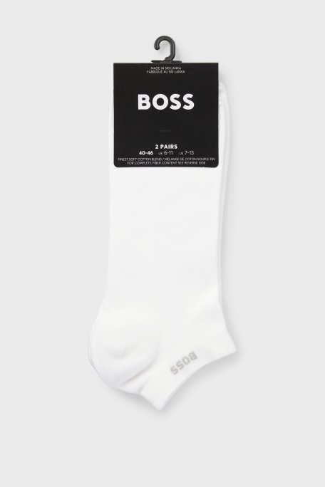 Boss Pamuk Karışımlı Logolu Erkek Çorap 50469849 100 BEYAZ - Boss