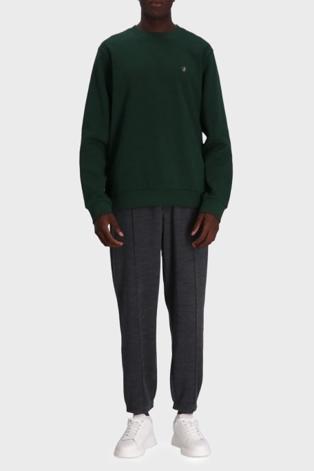 Boss Pamuk Karışımlı Regular Fit Bisiklet Yaka Erkek Sweat 50520302 385 YEŞİL - Boss