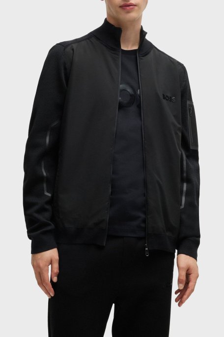 Boss Pamuk Karışımlı Regular Fit Dik Yaka Erkek Ceket 50523174 001 SİYAH - Boss