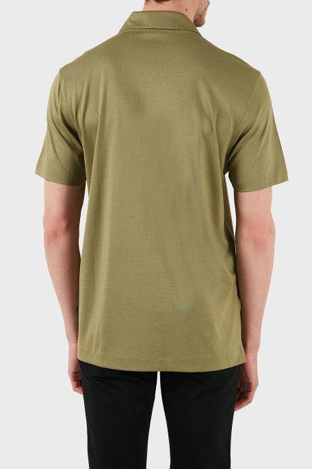 Boss Pamuk Karışımlı Regular Fit Yarım Fermuarlı Polo Yaka Erkek T Shirt 50537954 311 HAKİ - Boss (1)