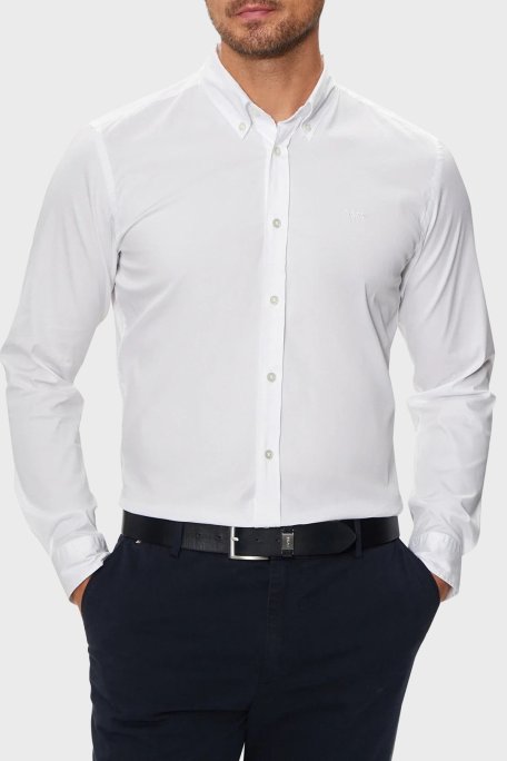 Boss Pamuk Karışımlı Slim Fit Logolu Erkek Gömlek 50520291 100 BEYAZ - Boss