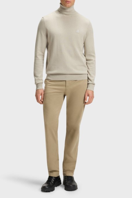 Boss Pamuk ve Kaşmir Karışımlı Regular Fit Balıkçı Yaka Erkek Kazak 50527573 271 GRİ - Boss (1)