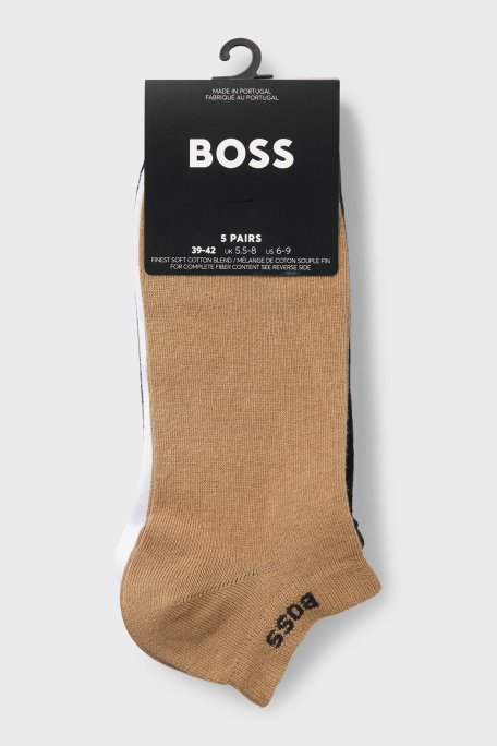 Boss Pamuklu 5 Pack Erkek Çorap 50493197 972 SİYAH BEYAZ BEJ - Boss (1)