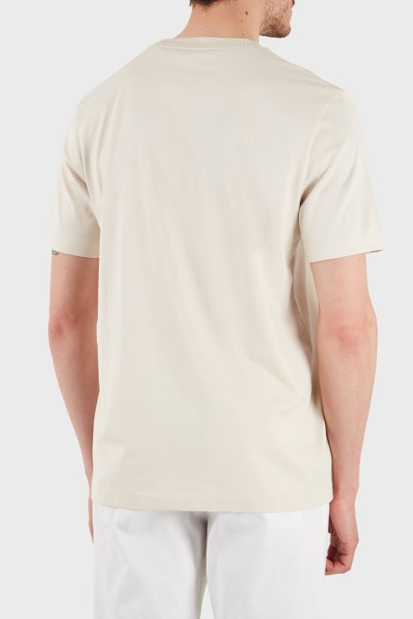 Boss Pamuklu İşleme Detaylı Regular Fit Bisiklet Yaka Erkek T Shirt 50536796 131 BEJ - Boss (1)