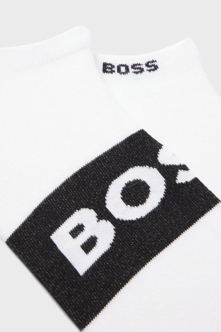 Boss Pamuklu Logolu 2 Pack Erkek Çorap 50469720 100 BEYAZ - Boss (1)