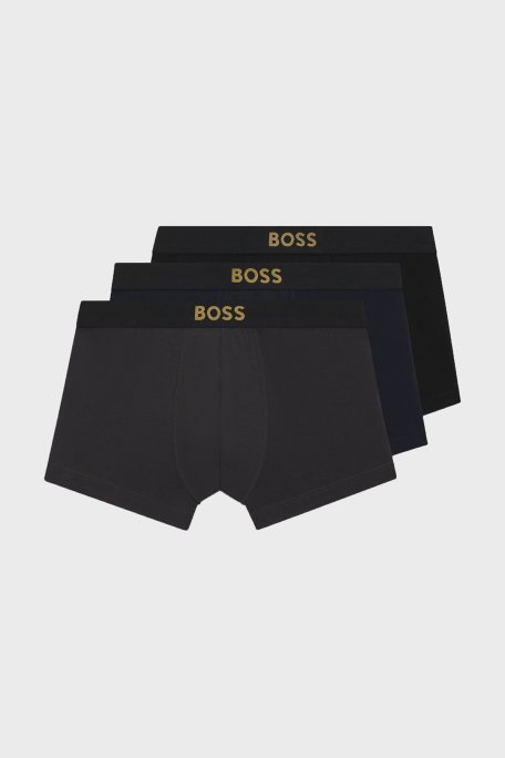 Boss Pamuklu Logolu 3 Pack Erkek Boxer 50546764 990 SİYAH - Boss