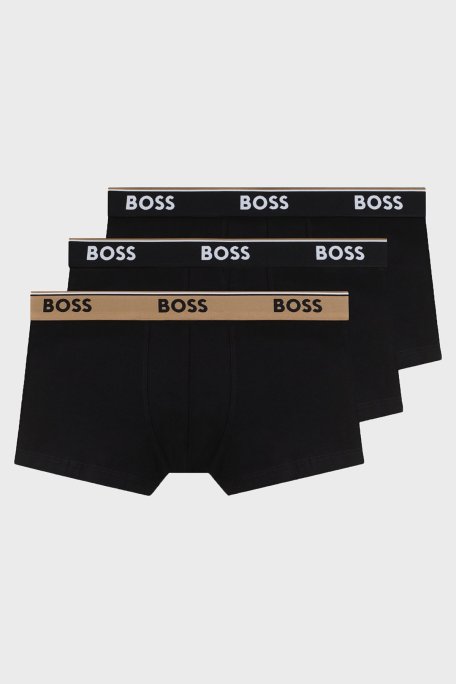 Boss Pamuklu Logolu 3 Pack Erkek Boxer 50554443 261 SİYAH - Boss