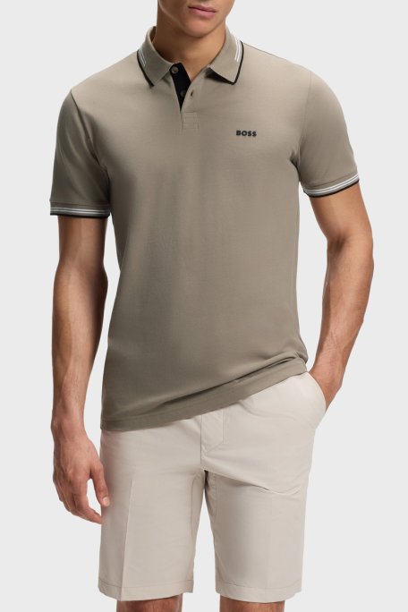 Boss Pamuklu Logolu Regular Fit Düğmeli Erkek Polo 50506193 336 HAKİ - Boss