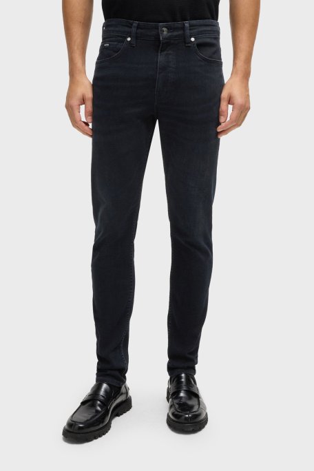 Boss Pamuklu Logolu Slim Fit Normal Bel Dar Paça Jeans Erkek Kot Pantolon 50536590 005 SİYAH - Boss