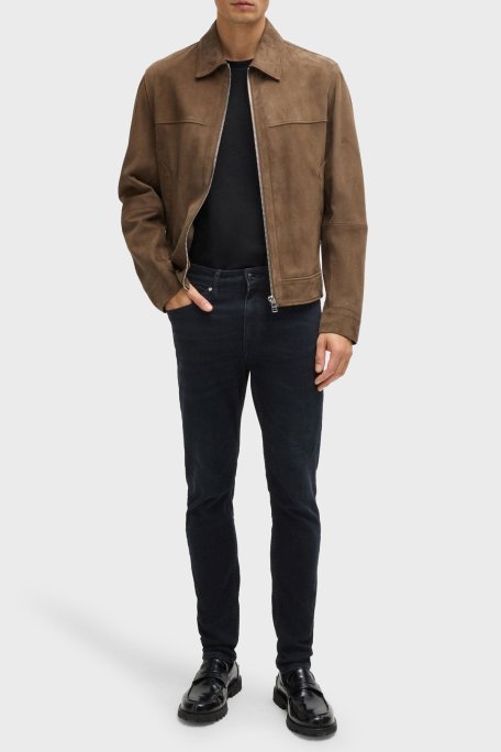 Boss Pamuklu Logolu Slim Fit Normal Bel Dar Paça Jeans Erkek Kot Pantolon 50536590 005 SİYAH - Boss (1)