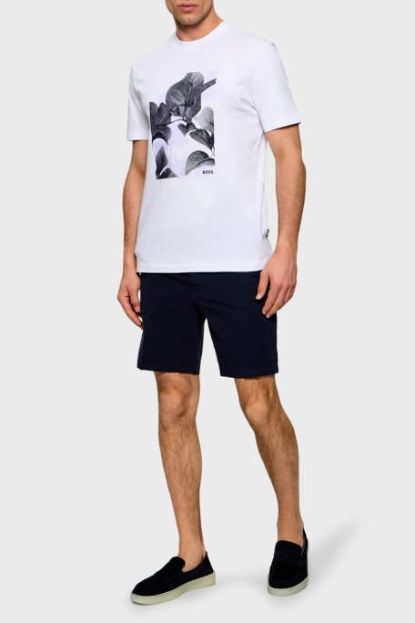 Boss Pamuklu Regular Fit Baskılı Bisiklet Yaka Erkek T Shirt 50559754 100 BEYAZ - Boss (1)