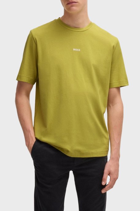 Boss Pamuklu Regular Fit Bisiklet Yaka Erkek T Shirt 50473278 398 FISTIK YEŞİL - Boss