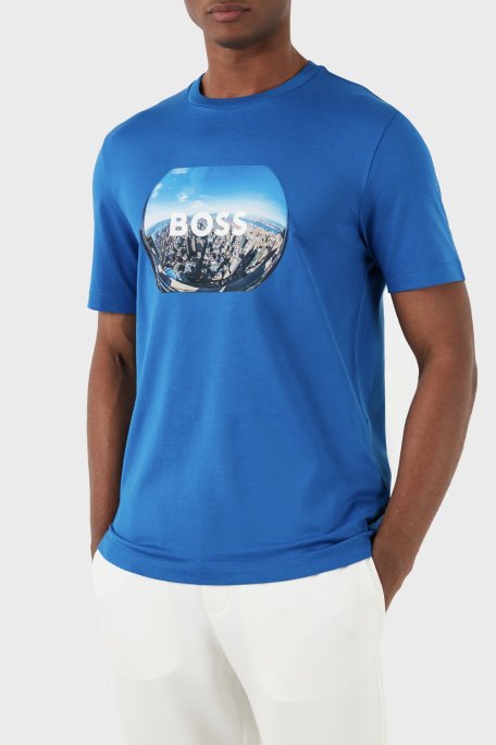Boss Pamuklu Regular Fit Bisiklet Yaka Erkek T Shirt 50512110 423 SAKS - Boss