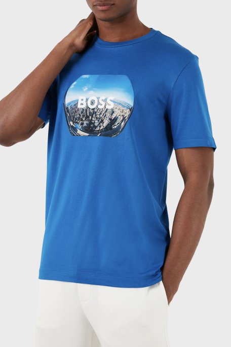 Boss Pamuklu Regular Fit Bisiklet Yaka Erkek T Shirt 50512110 423 SAKS - Boss (1)