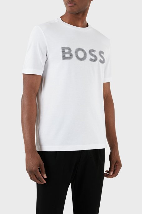 Boss Pamuklu Regular Fit Bisiklet Yaka Erkek T Shirt 50512866 100 BEYAZ - Boss (1)