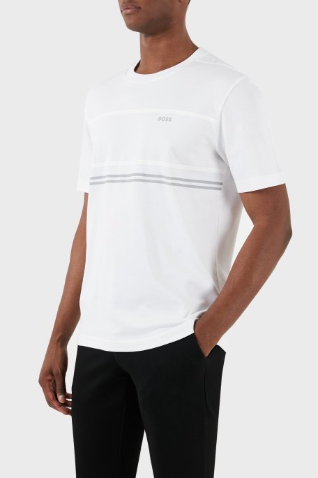 Boss Pamuklu Regular Fit Bisiklet Yaka Erkek T Shirt 50513021 100 BEYAZ - Boss