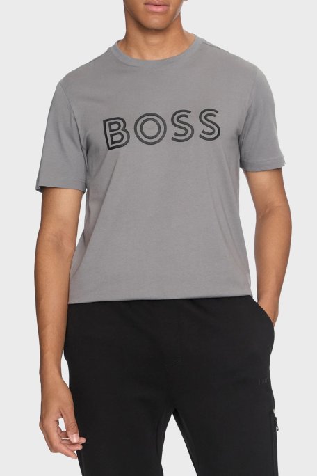 Boss Pamuklu Regular Fit Bisiklet Yaka Erkek T Shirt 50519358 251 GRİ - Boss
