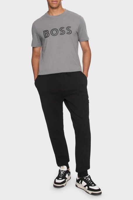 Boss Pamuklu Regular Fit Bisiklet Yaka Erkek T Shirt 50519358 251 GRİ - Boss (1)