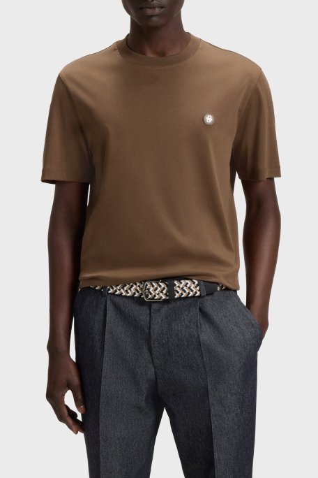 Boss Pamuklu Regular Fit Bisiklet Yaka Erkek T Shirt 50520298 217 KAHVE - Boss