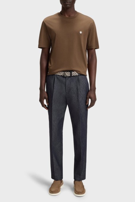 Boss Pamuklu Regular Fit Bisiklet Yaka Erkek T Shirt 50520298 217 KAHVE - Boss (1)