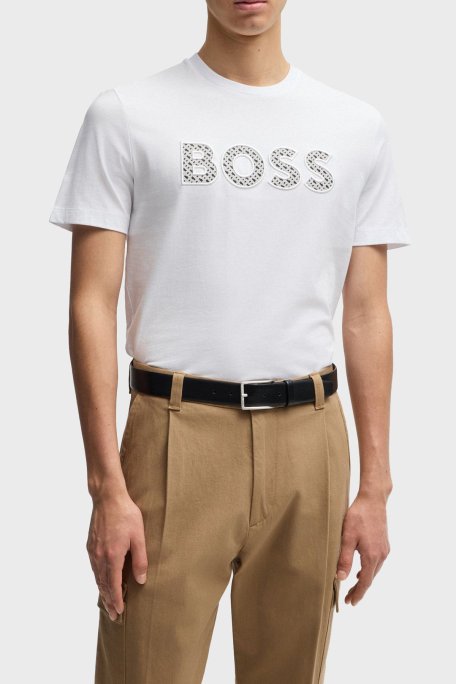 Boss Pamuklu Regular Fit Bisiklet Yaka Erkek T Shirt 50521520 101 BEYAZ - Boss