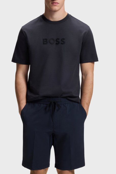 Boss Pamuklu Regular Fit Bisiklet Yaka Erkek T Shirt 50559361 402 LACİVERT - Boss