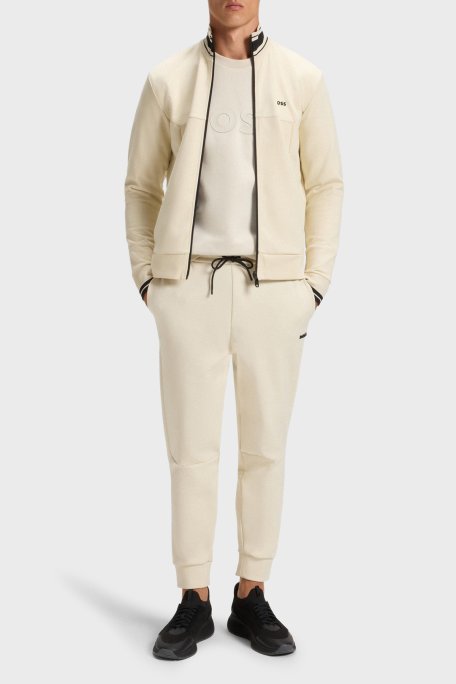 Boss Pamuklu Regular Fit Bisiklet Yaka Logolu Erkek Sweat 50506119 131 BEJ - Boss (1)