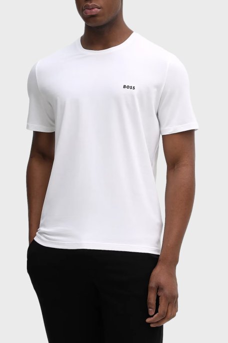 Boss Pamuklu Regular Fit Bisiklet Yaka Logolu Erkek T Shirt 50515312 100 BEYAZ - Boss