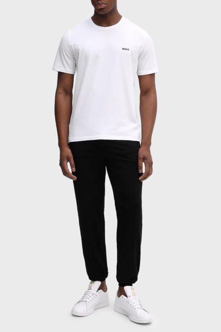 Boss Pamuklu Regular Fit Bisiklet Yaka Logolu Erkek T Shirt 50515312 100 BEYAZ - Boss (1)