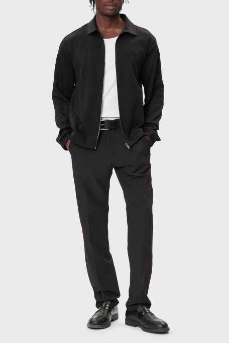 Boss Pamuklu Regular Fit Ceket Yaka Logolu Fermuarlı Erkek Sweat 50556971 002 SİYAH - Boss (1)