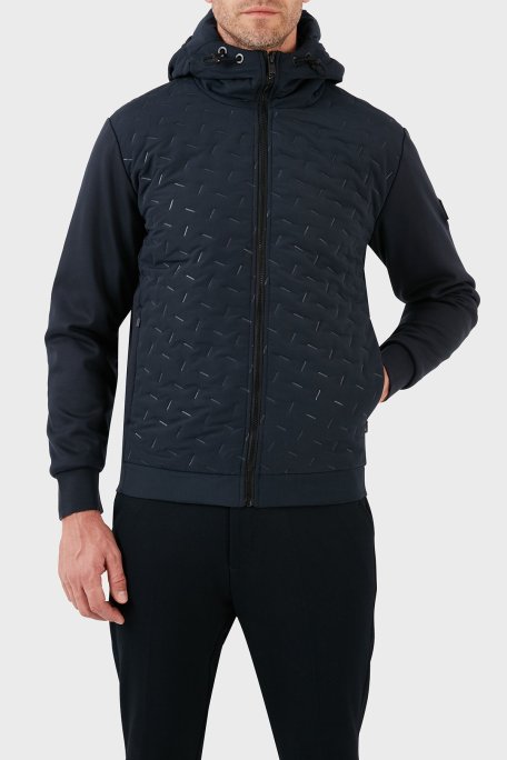 Boss Pamuklu Regular Fit Fermuarlı Kapüşonlu Erkek Sweat 50494276 404 LACİVERT - Boss