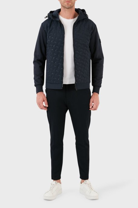 Boss Pamuklu Regular Fit Fermuarlı Kapüşonlu Erkek Sweat 50494276 404 LACİVERT - Boss (1)