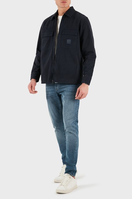 Boss Pamuklu Regular Fit Fermuarlı Kot Erkek Gömlek 50530853 404 LACİVERT - Boss (1)