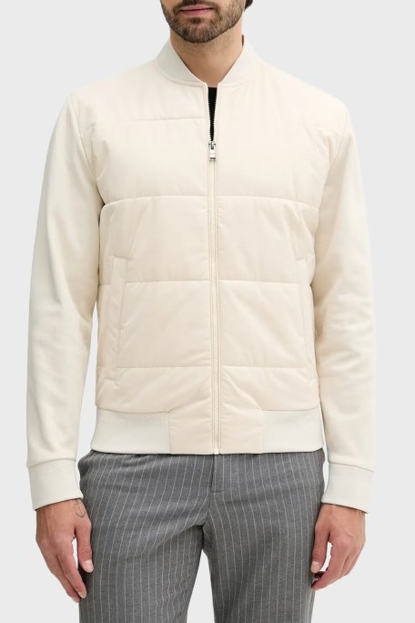 Boss Pamuklu Regular Fit Kapitoneli Kolej Yaka Erkek Ceket 50532767 132 EKRU - Boss