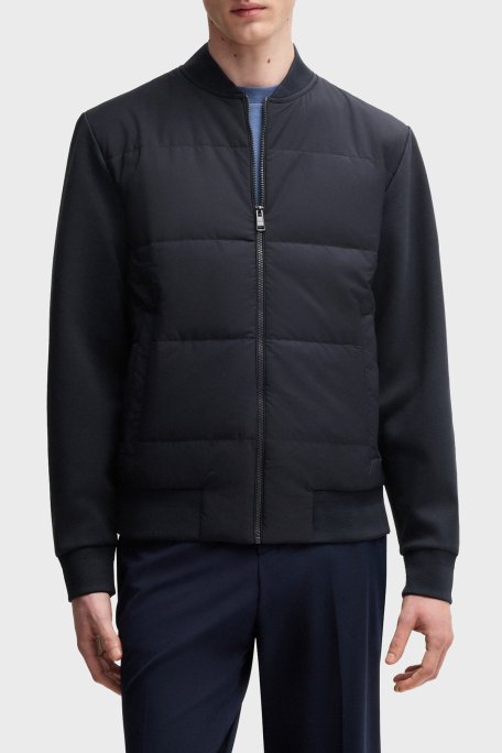 Boss Pamuklu Regular Fit Kapitoneli Kolej Yaka Erkek Ceket 50532767 404 LACİVERT - Boss