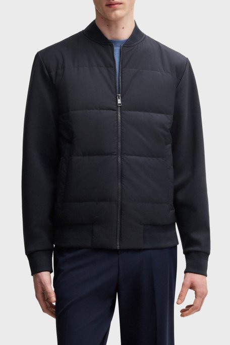 Boss Pamuklu Regular Fit Kapitoneli Kolej Yaka Erkek Ceket 50532767 404 LACİVERT - Boss