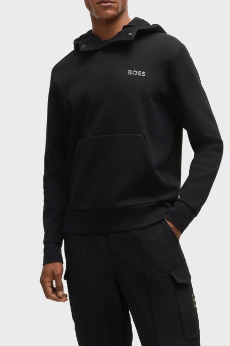 Boss Pamuklu Regular Fit Kapüşonlu Erkek Sweat 50523464 001 SİYAH - Boss