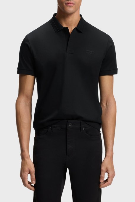 Boss Pamuklu Regular Fit Kısa Kollu Düğmeli Erkek Polo 50559801 001 SİYAH - Boss